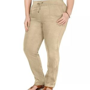 Tommy Hildfiger plus size linen slim leg pant